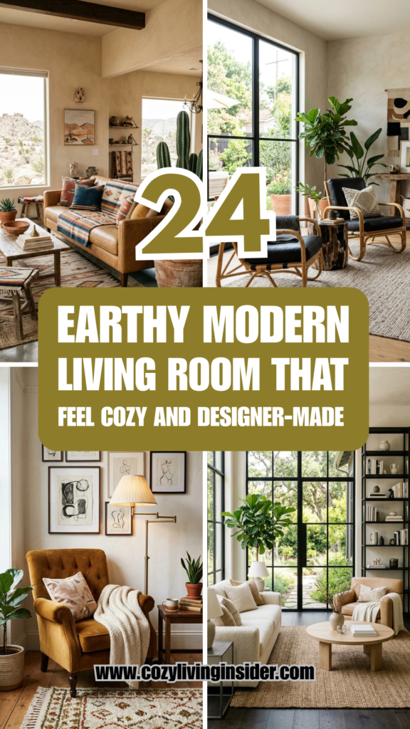 24 Earthy Modern Living Rooms That Feel Cozy and Designer-Made
